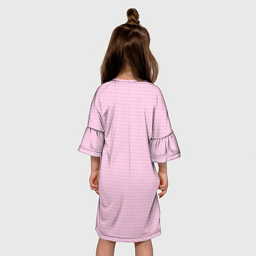 Детское платье Барби - логотип на клетчатом фоне / 3D-принт – фото 4
