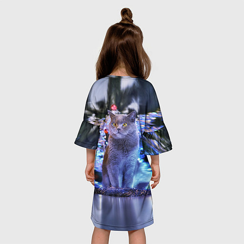 Детское платье Кот на фоне елки / 3D-принт – фото 4