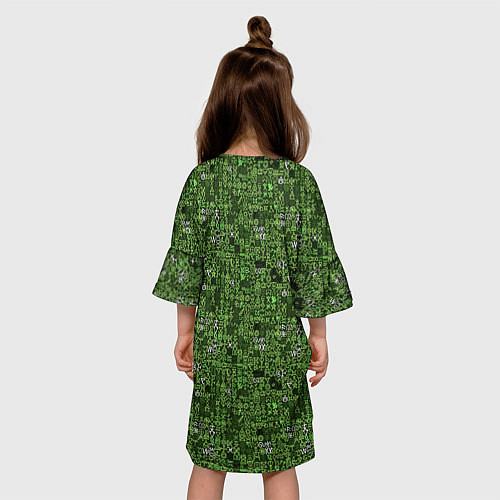 Детское платье Милитари иероглифы / 3D-принт – фото 4