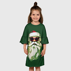 Платье клеш для девочки Добрый Санта, цвет: 3D-принт — фото 2