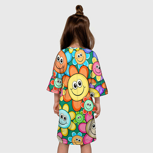 Детское платье Ромашки - смайлы / 3D-принт – фото 4