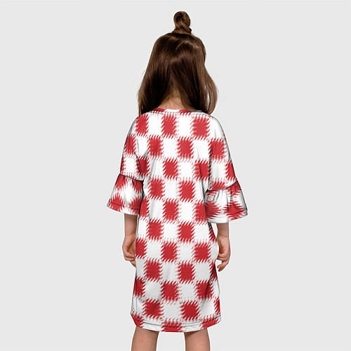 Детское платье Красно-белый узор / 3D-принт – фото 4