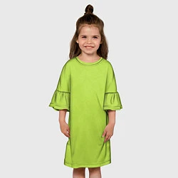 Платье клеш для девочки Текстурированный ярко зеленый салатовый, цвет: 3D-принт — фото 2