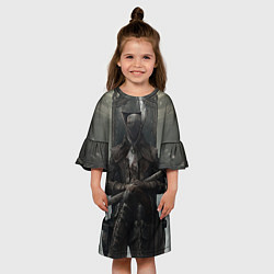 Платье клеш для девочки Bloodborne охотник, цвет: 3D-принт — фото 2