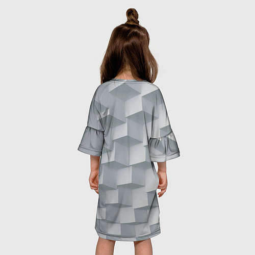 Детское платье Серое множество объёмных блоков / 3D-принт – фото 4