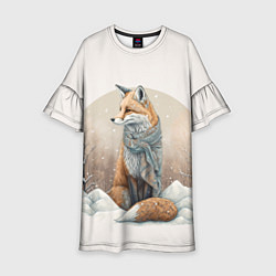 Детское платье Лисица и сугроб