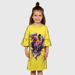 Платье клеш для девочки Бразильский футболист Пеле 10, цвет: 3D-принт — фото 2