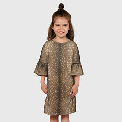 Платье клеш для девочки Текстура шкуры пятнистого оленя, цвет: 3D-принт — фото 2