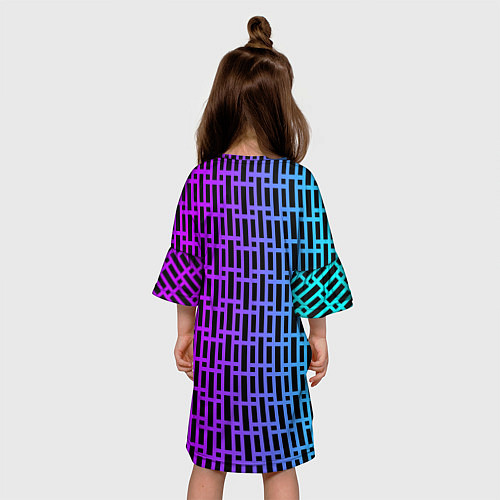 Детское платье Неоновая клетка / 3D-принт – фото 4