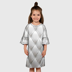 Платье клеш для девочки Стёганая мебельная кожа - texture, цвет: 3D-принт — фото 2