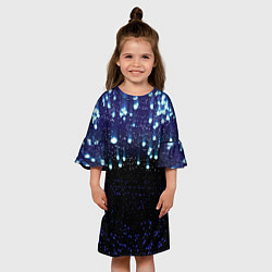 Платье клеш для девочки Падающие звёзды, цвет: 3D-принт — фото 2