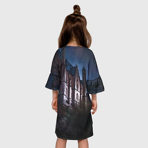 Детское платье Уэнсдей Аддамс, Энид Синклер на фоне замка / 3D-принт – фото 4