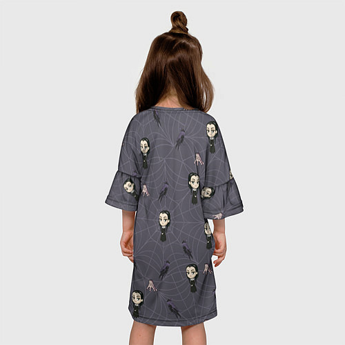 Детское платье Уэнсдей, Вещь и вороны - паттерн / 3D-принт – фото 4