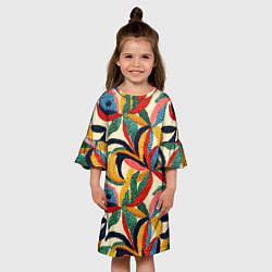 Платье клеш для девочки Эффект вышивки, цвет: 3D-принт — фото 2
