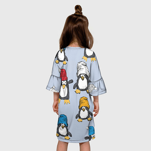Детское платье Смешные пингвины / 3D-принт – фото 4