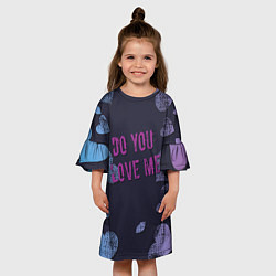 Платье клеш для девочки Ты любишь меня, цвет: 3D-принт — фото 2