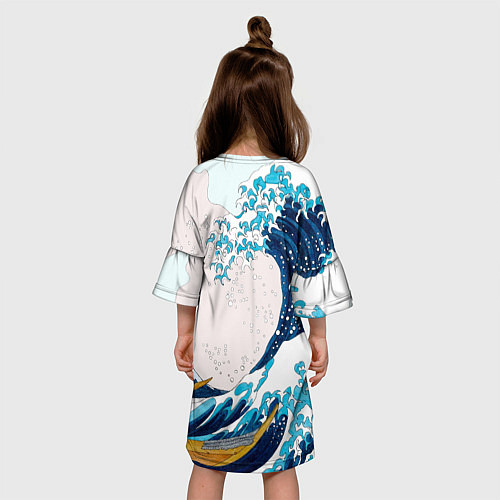 Детское платье Влюбленные тюлени у большой волны Канагава / 3D-принт – фото 4