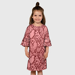 Платье клеш для девочки Сердечный принт, цвет: 3D-принт — фото 2