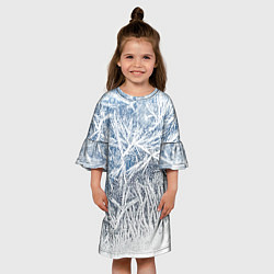 Платье клеш для девочки Абстрактный ледяной паттерн, цвет: 3D-принт — фото 2