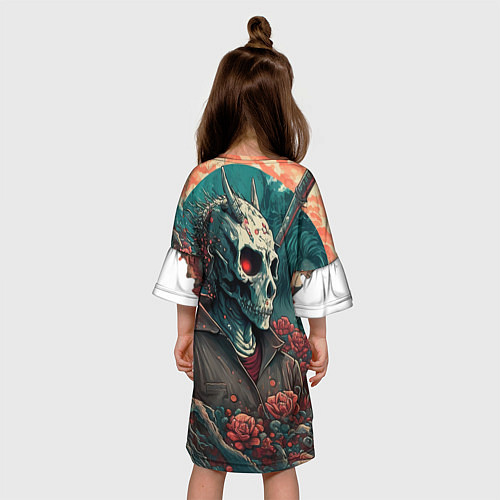 Детское платье Череп самурая / 3D-принт – фото 4