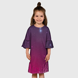 Платье клеш для девочки Космическая аномалия, цвет: 3D-принт — фото 2