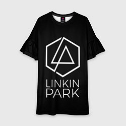 Платье клеш для девочки Linkin Park текст песни In the End, цвет: 3D-принт