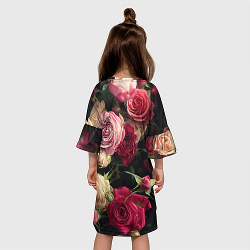 Детское платье Нежные кустовые розы / 3D-принт – фото 4