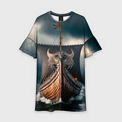 Детское платье Корабль в бушующем море