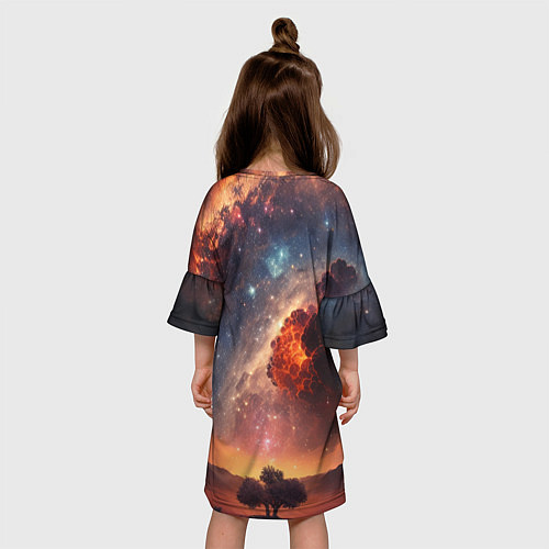 Детское платье Космос и звезды в закатном небе / 3D-принт – фото 4