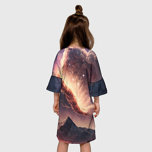 Детское платье Космос и звезды в небе над горами / 3D-принт – фото 4