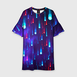 Платье клеш для девочки Neon rain, цвет: 3D-принт