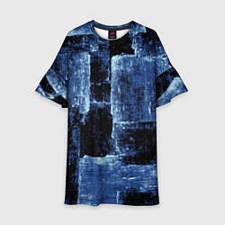 Платье клеш для девочки Синий абстракт, цвет: 3D-принт
