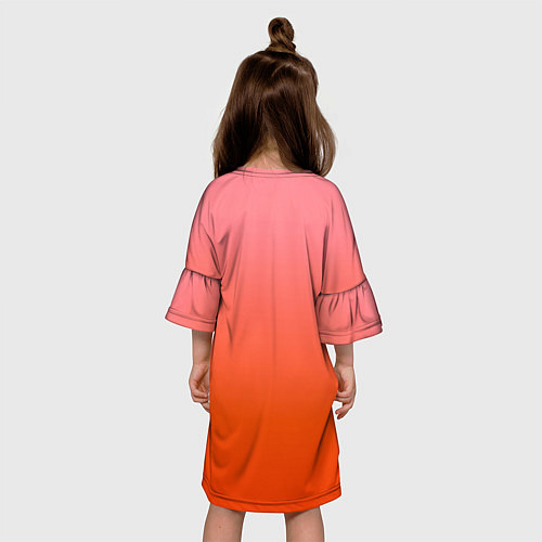 Детское платье Оранжево-розовый градиент / 3D-принт – фото 4