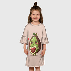 Платье клеш для девочки Влюбленный авокадо - парные, цвет: 3D-принт — фото 2