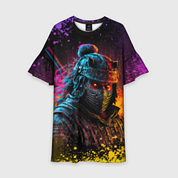 Платье клеш для девочки Адский самурай, цвет: 3D-принт