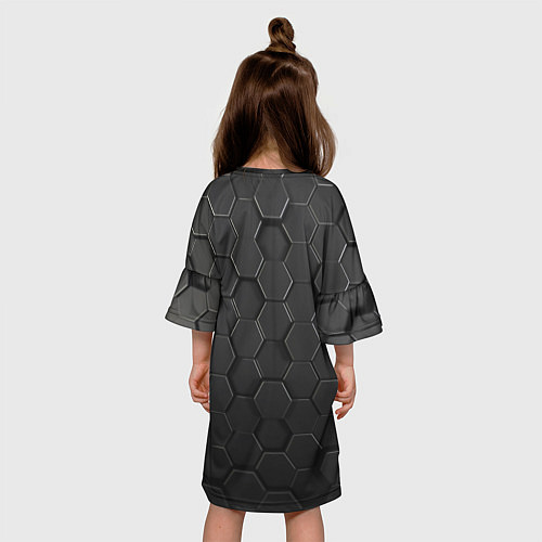 Детское платье Abstraction hexagon grey / 3D-принт – фото 4