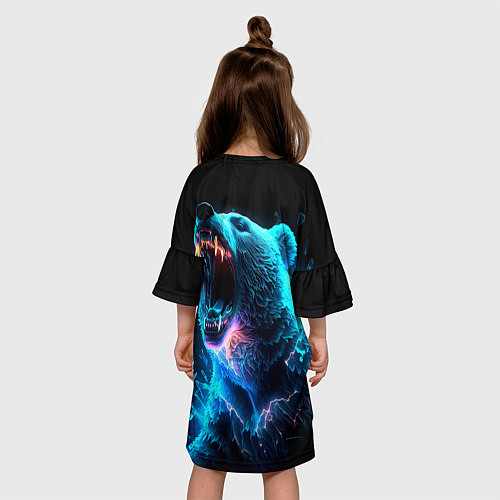 Детское платье Неоновый медведь с горящими клыками / 3D-принт – фото 4