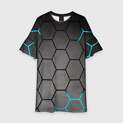 Платье клеш для девочки Броня текстура неоновая, цвет: 3D-принт