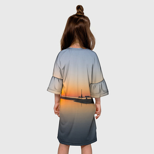 Детское платье Санкт-Петербург, закат на Финском заливе / 3D-принт – фото 4