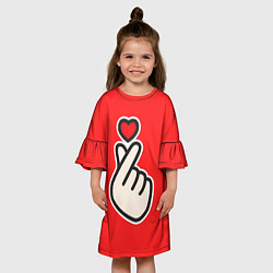 Платье клеш для девочки К- Heart, цвет: 3D-принт — фото 2