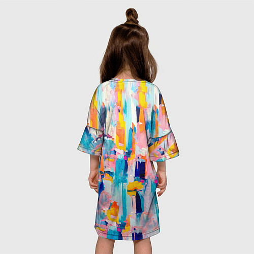 Детское платье Живописные мазки краски / 3D-принт – фото 4