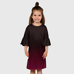 Платье клеш для девочки Темно-малиновый градиент, цвет: 3D-принт — фото 2