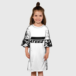 Платье клеш для девочки Ateez black and white, цвет: 3D-принт — фото 2