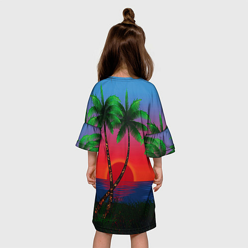 Детское платье Пальмы и море / 3D-принт – фото 4