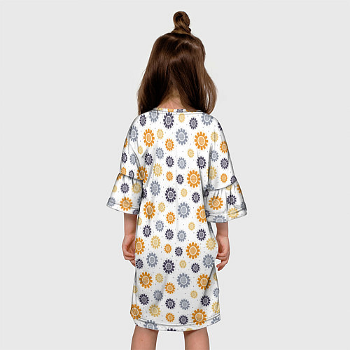 Детское платье Узор из подсолнухов / 3D-принт – фото 4