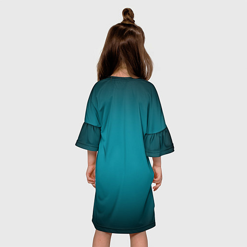 Детское платье Темно-бирюзовый градиент / 3D-принт – фото 4