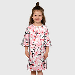 Платье клеш для девочки Цветущая сакура: арт нейросети, цвет: 3D-принт — фото 2