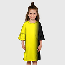 Платье клеш для девочки И черный и желтый, цвет: 3D-принт — фото 2
