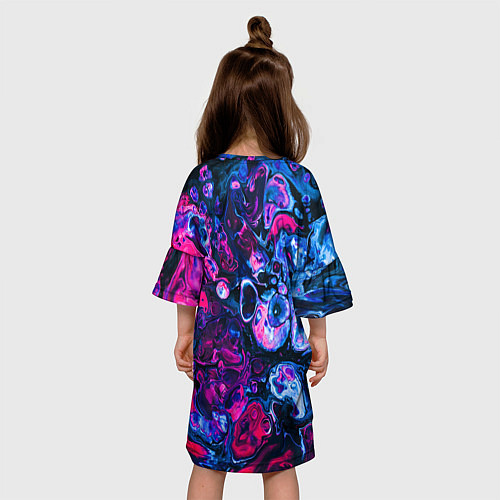 Детское платье Сине-малиновая горная порода / 3D-принт – фото 4