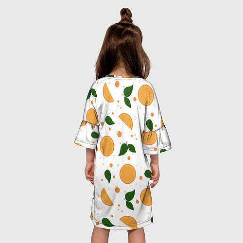 Детское платье Апельсины с листьями / 3D-принт – фото 4
